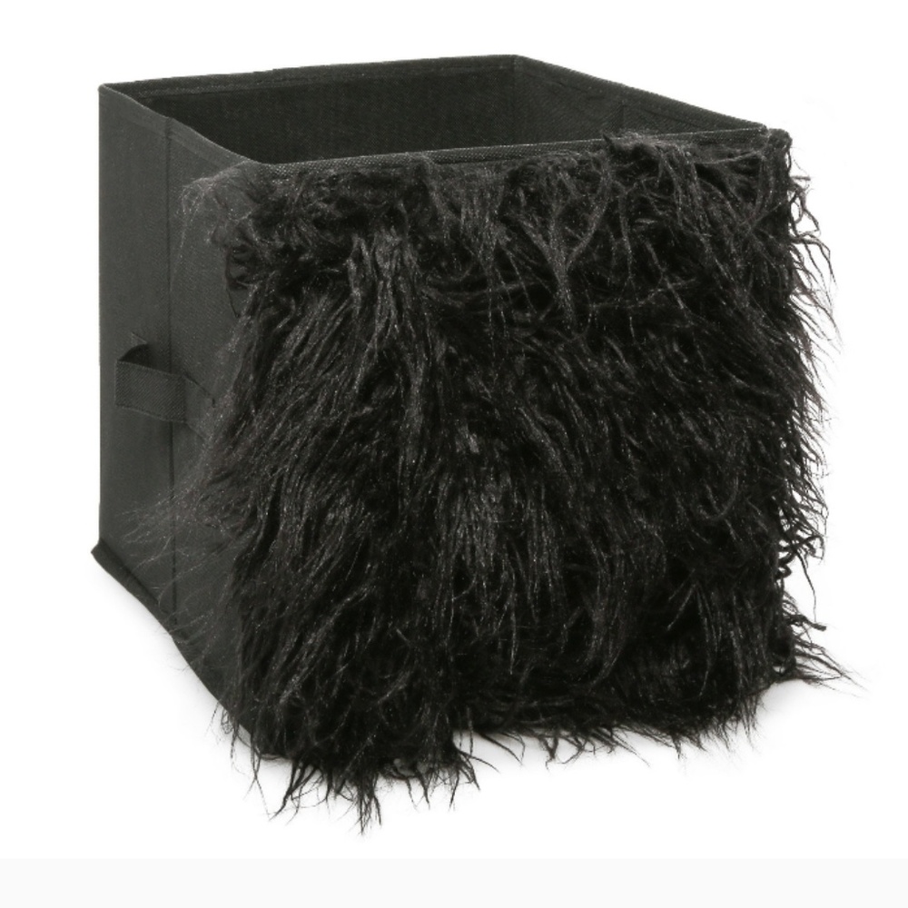 **SOLD** 4 black fur front storage bins